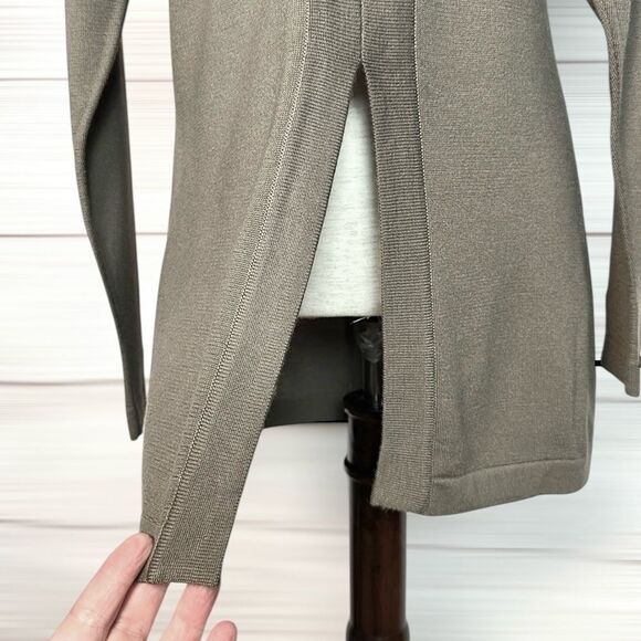 SHIRIN Scotland Cashmere Silk Tunic Long Sweater Gray Lightweight Split Front S - Picture 7 of 12